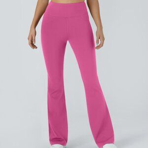 NWT HALARA FLEX SIZE 1X RASPBERRY ROSE HIGH WAIST BACK POCKETS FLARE LEGGINGS